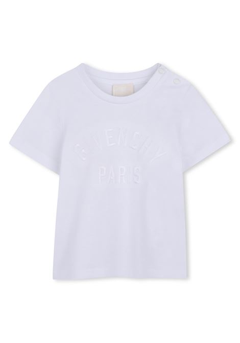 T-shirt con logo ricamato GIVENCHY KIDS | H3128610P